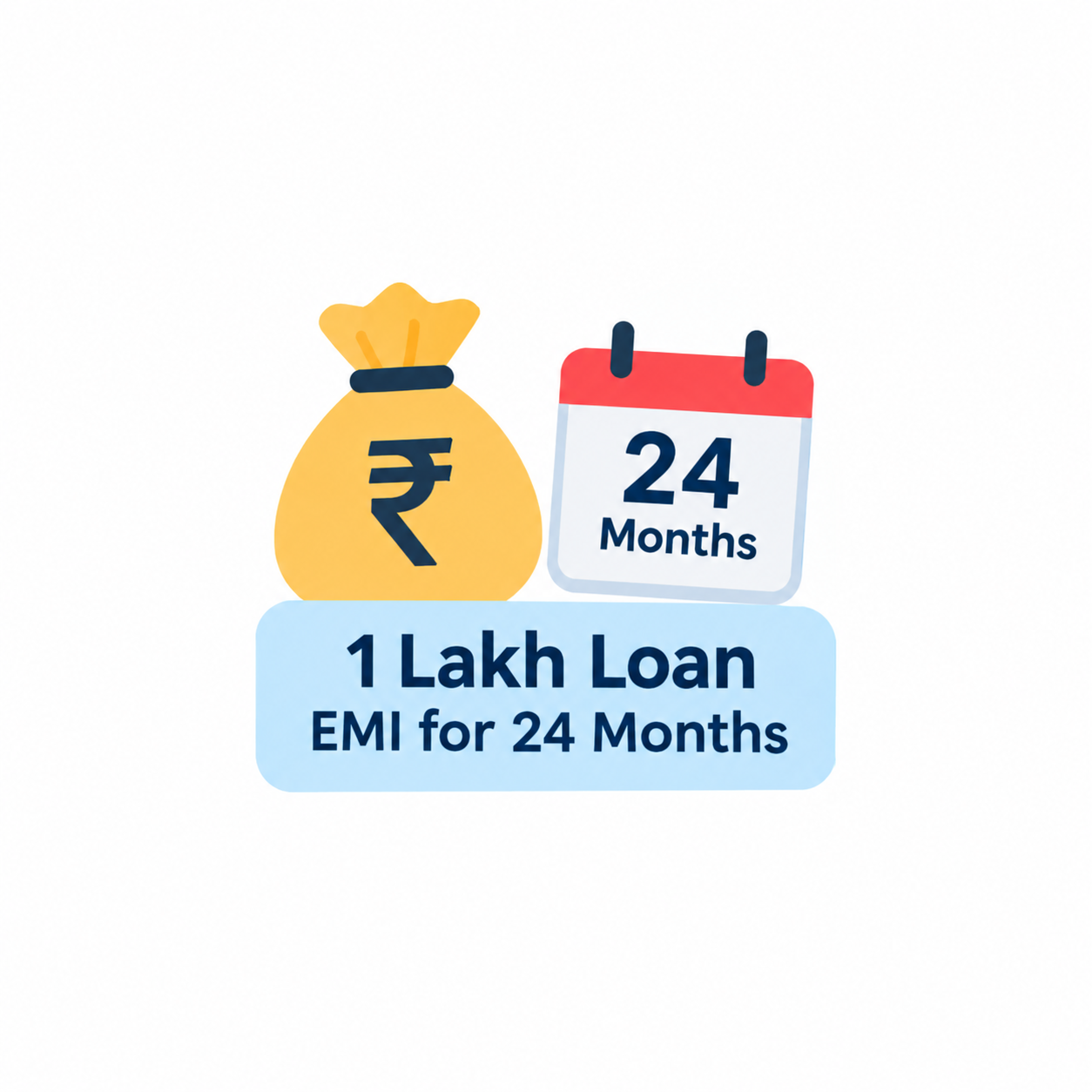 ₹1 lakh loan EMI for 24 months with monthly payment and interest rate details.